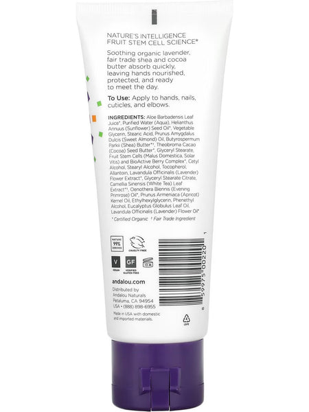 Andalou Naturals, Shea Butter + Cocoa Butter Hand Cream, LAvander, 3.4 fl oz