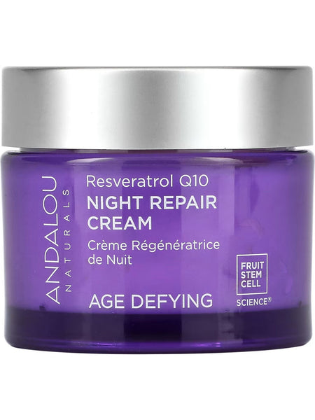 Andalou Naturals, Resveratrol Q10 Night Repair Cream, Age Defying, 1.7 oz