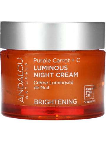 Andalou Naturals, Purple Carrot + C Luminous Night Cream, Brightening, 1.7 oz