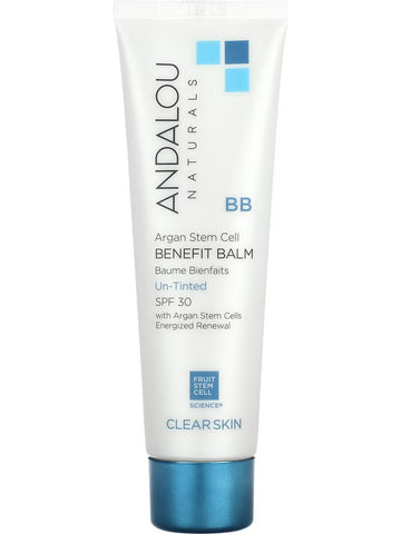 Andalou Naturals, Oil Control Beauty Balm Un-Tinted with SPF30, Clear Skin, 2 fl oz