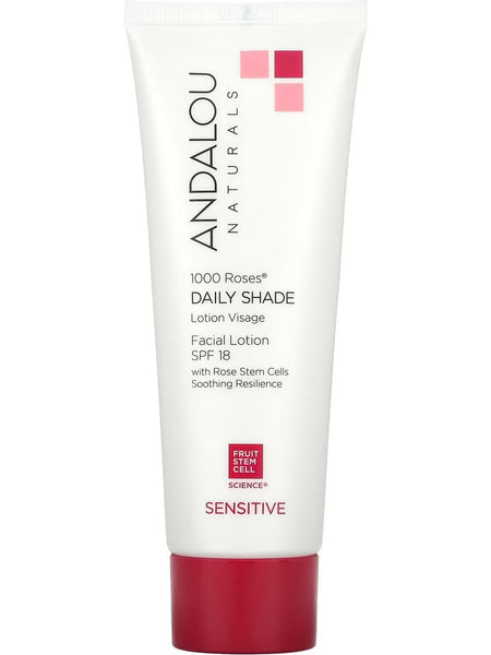 Andalou Naturals, 1000 Roses Daily Shade Facial Lotion SPF18, Sensitive, 2.7 fl oz