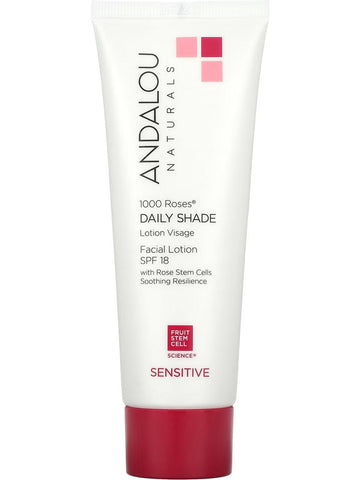 Andalou Naturals, 1000 Roses Daily Shade Facial Lotion SPF18, Sensitive, 2.7 fl oz