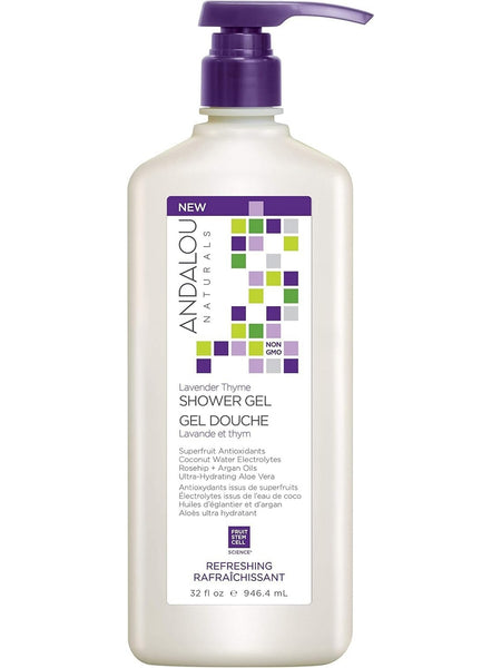 Andalou Naturals, Refreshing Shower Gel Lavender Thyme, 32 fl oz