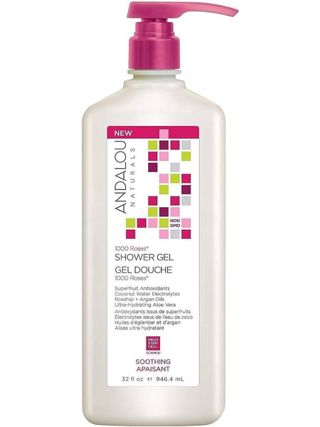 Andalou Naturals, 1000 Roses Soothing Shower Gel, 32 fl oz