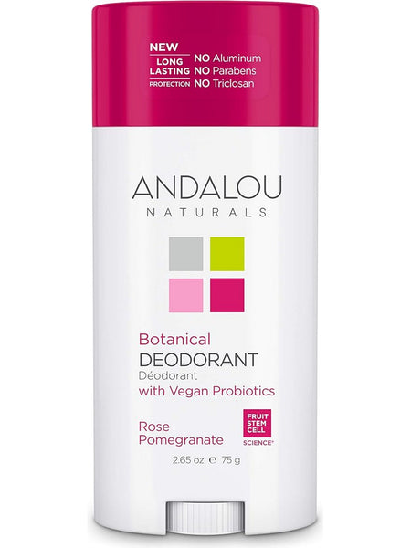 Andalou Naturals, Botanical Deodorant Rose Pomegranate, 2.65 oz