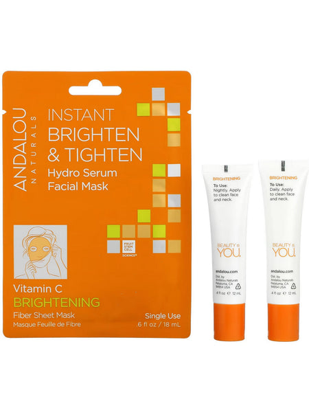 Andalou Naturals, Brightening Day to Night Gift Kit, 3-piece kit