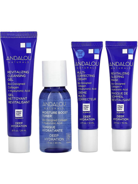 Andalou Naturals, On the Go Essentials Deep Hydration Routine Kit, 4-piece set