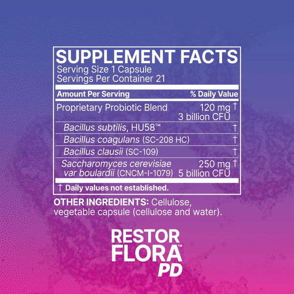 Microbiome Labs, RestorFlora PD, 21 Capsules