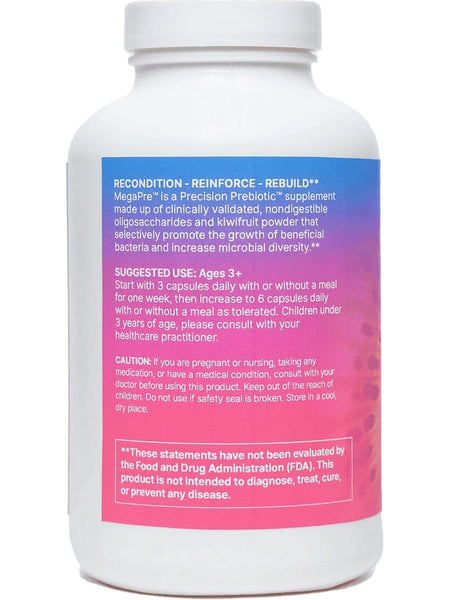 Microbiome Labs, MegaPre, Precision Prebiotic, Dairy Free, 180 Capsules