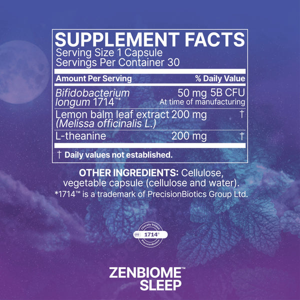 Microbiome Labs, Zenbiome SLEEP, 30 Capsules