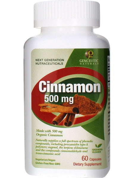 Genceutic Naturals, Cinnamon, 500 mg, 60 Capsules