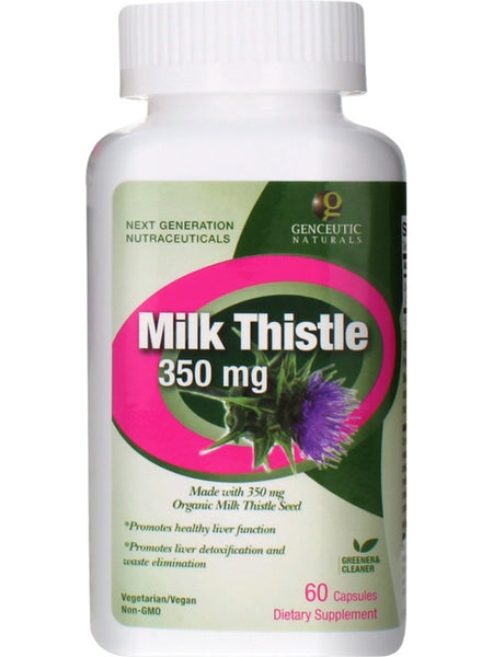 Genceutic Naturals, Milk Thistle, 350 mg, 60 Capsules