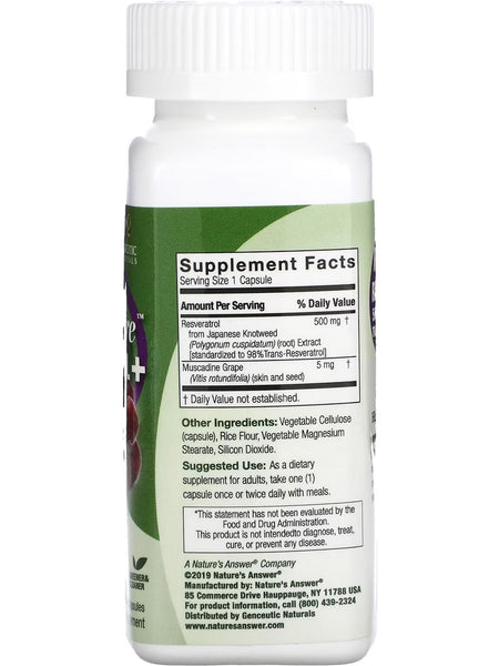 Genceutic Naturals, Wild and Pure Resveratrol+, 500 mg, 60 Vcaps