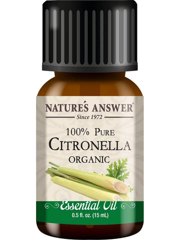 Nature's Answer, 100% Pure Citronella Organic, Essential Oil, 0.5 fl oz