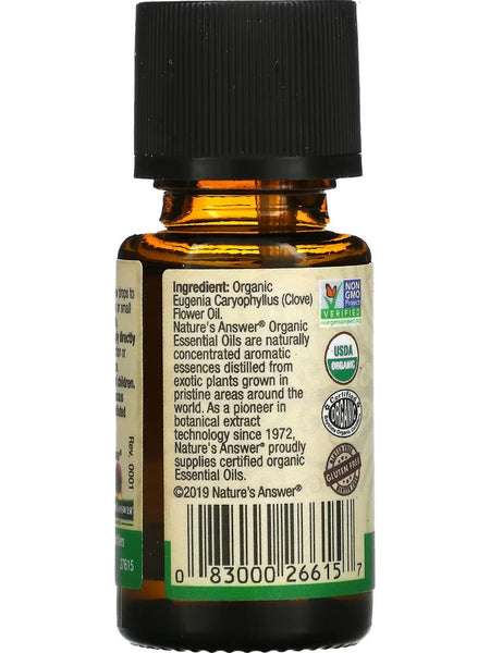 Nature's Answer, 100% Pure Clove Organic, Essential Oil, 0.5 fl oz