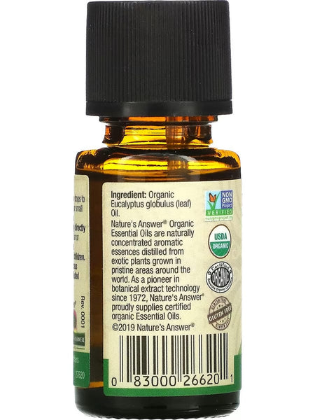 Nature's Answer, 100% Pure Eucalyptus Organic, Essential Oil, 0.5 fl oz