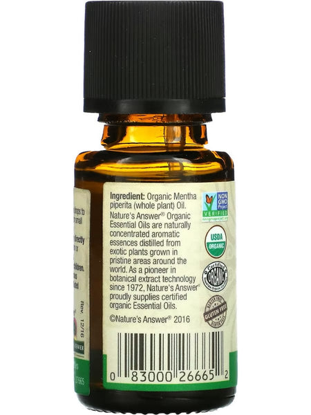 Nature's Answer, 100% Pure Peppermint Organic, Essential Oil, 0.5 fl oz