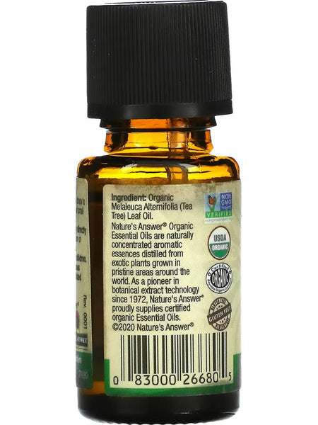 Nature's Answer, 100% Pure Tea Tree Organic, Essential Oil, 0.5 fl oz