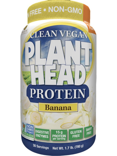 Genceutic Naturals, Clean Vegan Plant Head, Protein, Banana, 1.7 lb