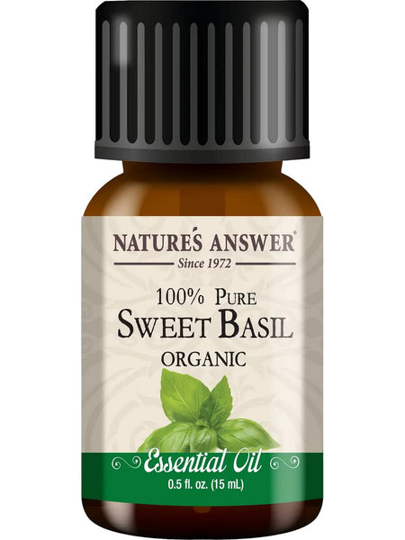 Nature's Answer, 100% Pure Sweet Basil, Organic Essential Oil, 0.5 fl oz