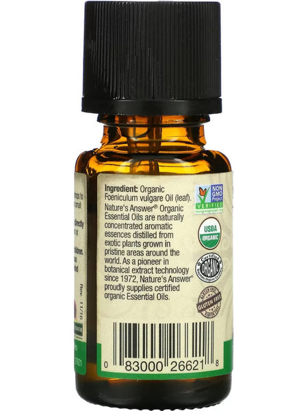 Nature's Answer, 100% Pure Fennel, Organic Essential Oil, 0.5 fl oz