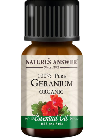 Nature's Answer, 100% Pure Geranium, Organic Essential Oil, 0.5 fl oz