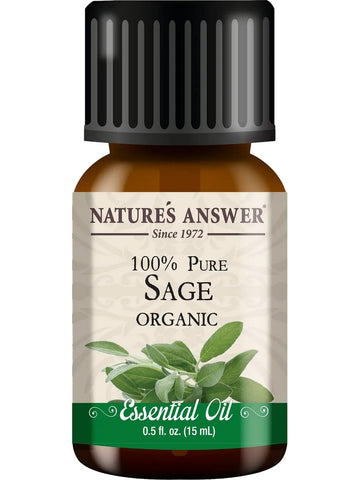 Nature's Answer, 100% Pure Sage, Organic Essential Oil, 0.5 fl oz