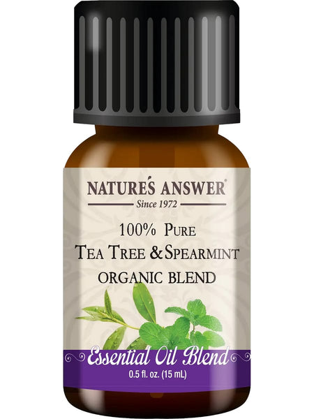 Nature's Answer, 100% Pure Tea Tree & Spearmint, Organic Blend Essential Oil, 0.5 fl oz