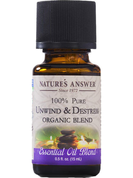 Nature's Answer, 100% Pure Organic Unwind & Destress Essential Oil, 0.5 fl oz