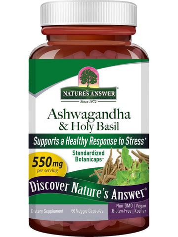 Nature's Answer, Ashwagandha & Holy Basil, 60 Veggie Capsules