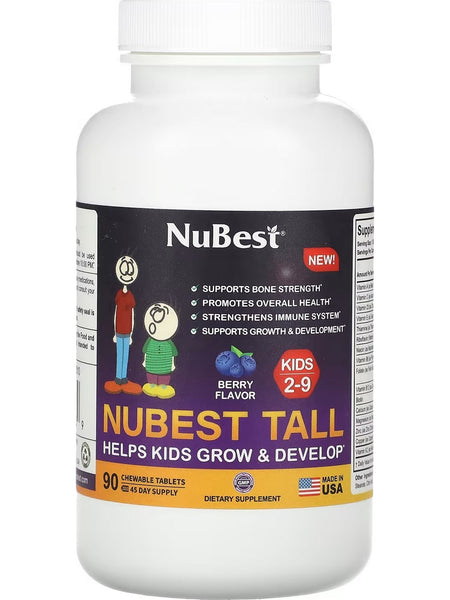 NuBest, NuBest Tall, Kids 2-9, Berry, 90 Chewables Tablets