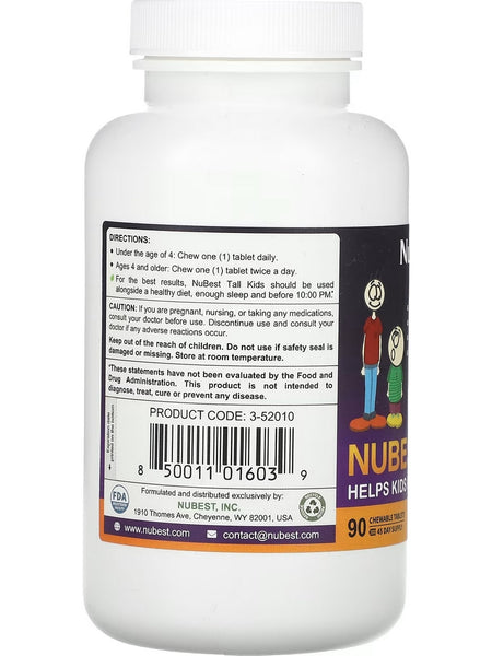 NuBest, NuBest Tall, Kids 2-9, Berry, 90 Chewables Tablets