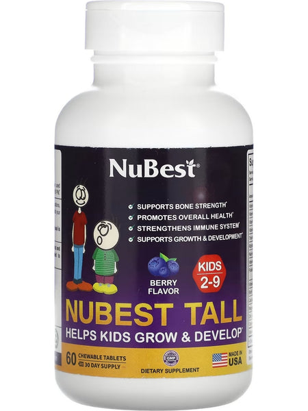 NuBest, NuBest Tall, Kids 2-9, Berry, 60 Chewables Tablets