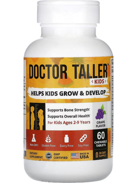 NuBest, Doctor Taller, Kids, Kids Ages 2-9 Years, Grape, 60 Chewables Tablets