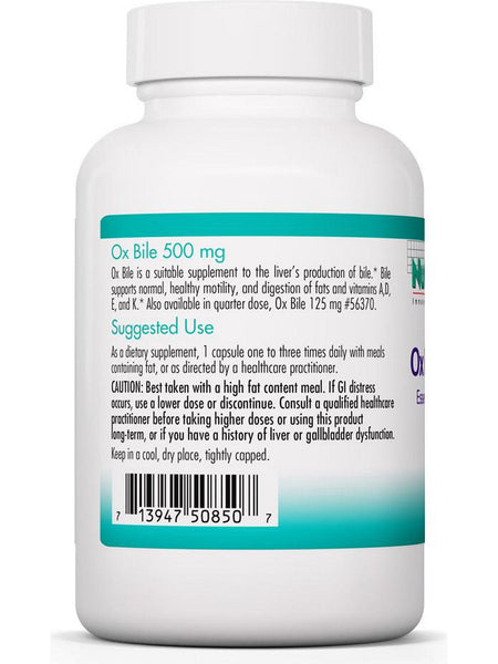 NutriCology, Ox Bile 500 mg Essential for Fat Digestion, 100 vegicaps