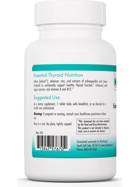 NutriCology, Essential Thyroid Nutrition with Iodoral, 60 Tablets