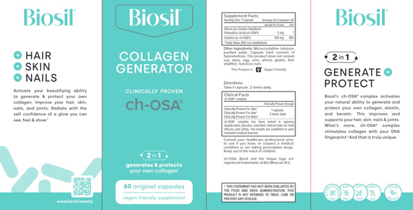 Natural Factors, BioSil, Collagen Generator, 60 Vegetarian Capsules