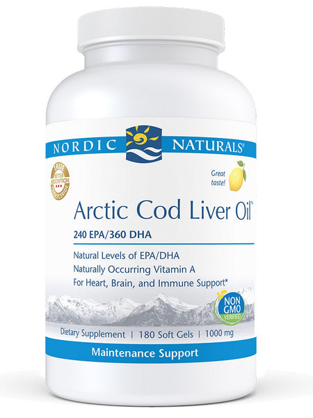 Nordic Naturals, Arctic Cod Liver Oil™, Lemon, 180 Soft Gels