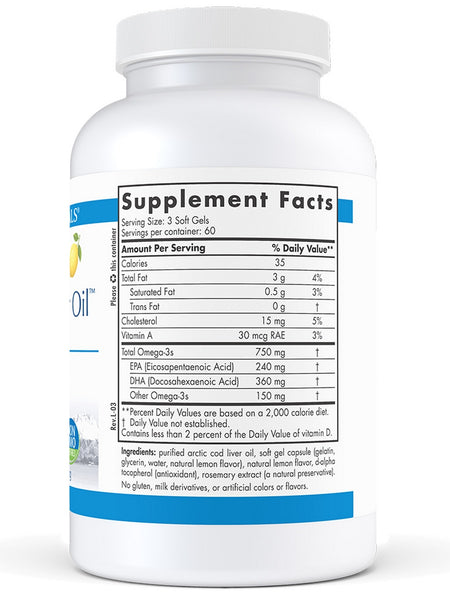 Nordic Naturals, Arctic Cod Liver Oil™, Lemon, 180 Soft Gels