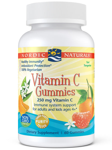 Nordic Naturals, Vitamin C Gummies, Tart Tangerine, 60 Gummies