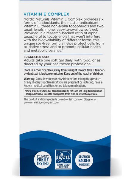 Nordic Naturals, Vitamin E Complex, 30 Soft Gels