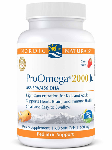 Nordic Naturals, ProOmega® 2000 Jr., Strawberry, 60 Soft Gels
