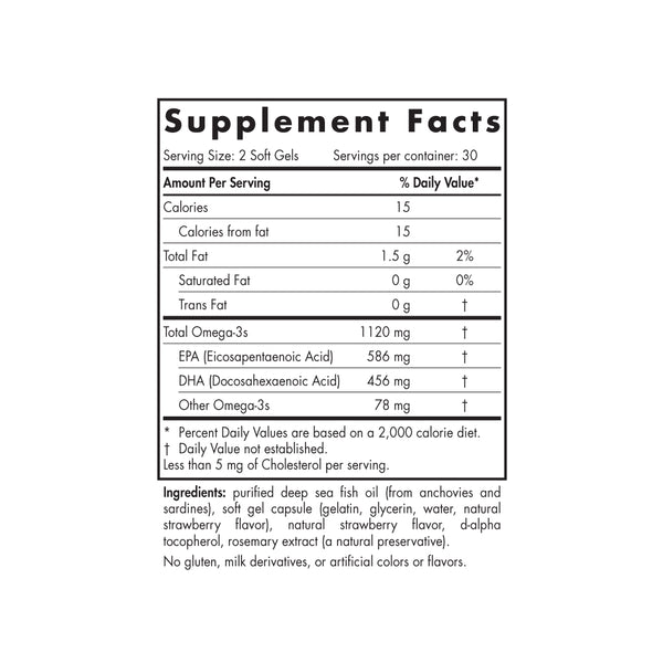 Nordic Naturals, ProOmega® 2000 Jr., Strawberry, 60 Soft Gels