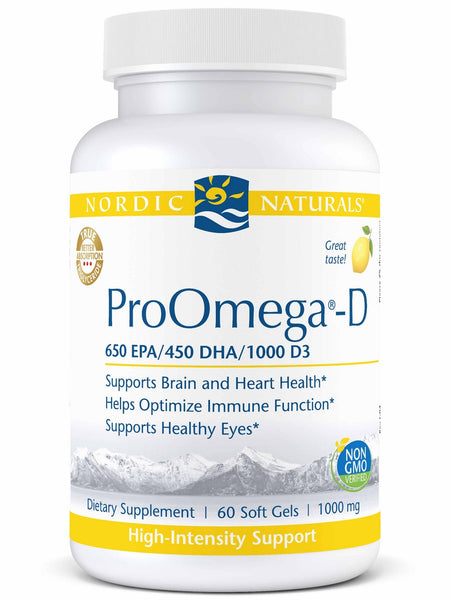 Nordic Naturals, ProOmega®-D, Lemon, 60 Soft Gels