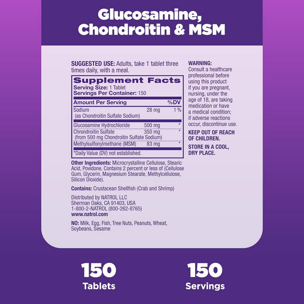 Natrol, Glucosamine Chondroitin & MSM, 150 ct