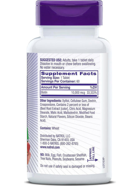 Natrol, Biotin 10,000mcg, 60 Tablets