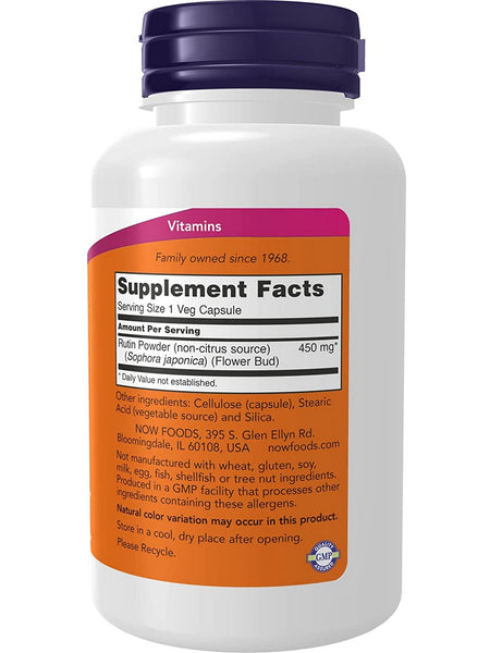 NOW Foods, Rutin 450 mg, 100 veg capsules