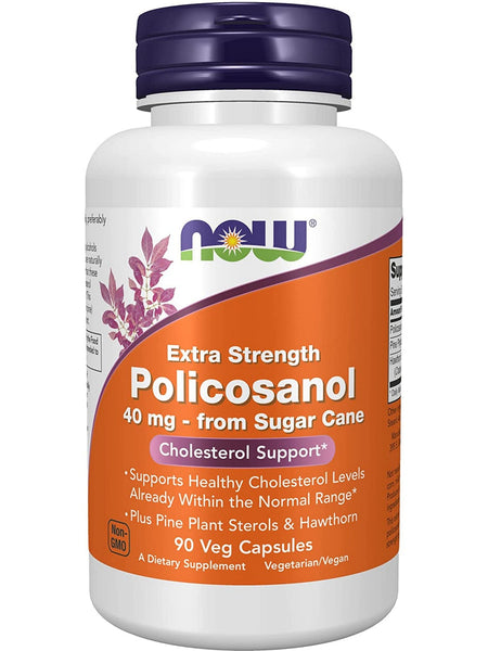 NOW Foods, Policosanol, Extra Strength 40 mg from Sugar Cane, 90 veg capsules