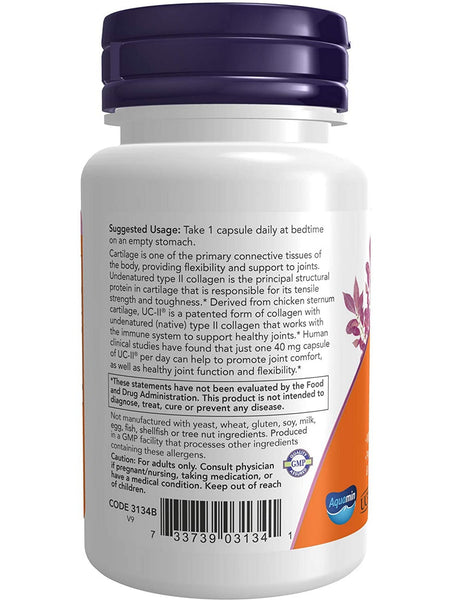 NOW Foods, UC-II® Type II Collagen, 60 veg capsules