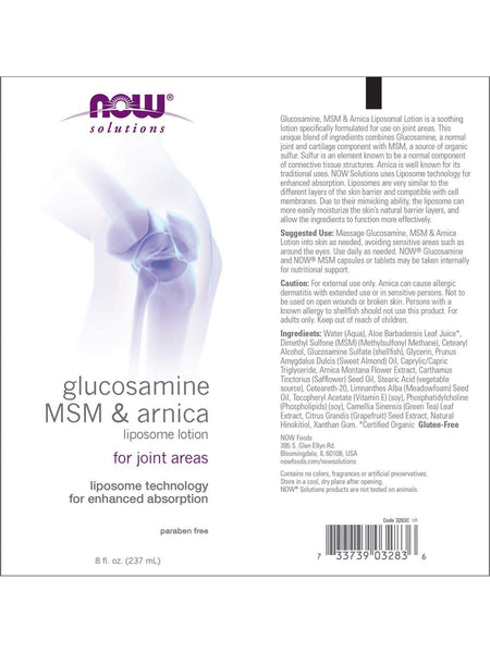 NOW Foods, Glucosamine, MSM & Arnica, 8 fl oz